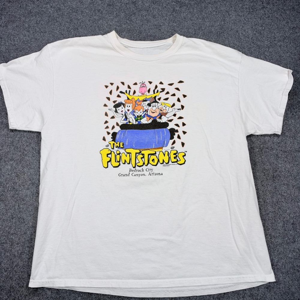 Vintage 1998 Flintstones Bedrock City Grand Canyon AZ T-Shirt White XL